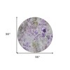Purple Lavender And Artichoke Green Floral Washable Indoor Outdoor Area Rug - 3 of 4