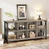 Acekool 62" 8-Cube Storage Organizer Console Bookshelf, 3-Tier Industrial Metal & Wood Horizontal Shelf for Entryway, Living Room - 4 of 4