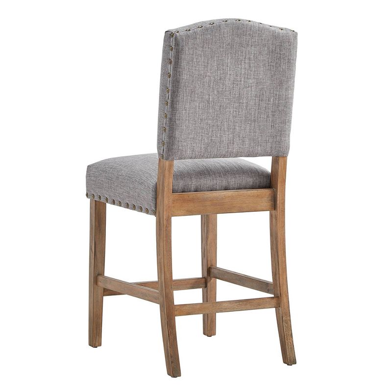 Set of 2 24" Iverson Nailhead Trim Linen Counter Height Barstools - Inspire Q, 6 of 8