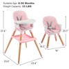 Kinder King 7 in 1 Baby High Chair Convert to Wooden Feeding Chair Removable Tray 5-Point Harness Gray - 4 of 4