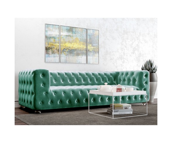 Ruby Tufted Velvet Sofa Seafoam - AF Lifestyle