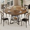 Garvee Dining Room Round Table Set for 4-6, Circle Kitchen Dining Table with Metal Base, 47 Inch Wooden Round DiningTable, Wood Kitchen Tables - 2 of 4