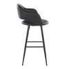 Fixed Faux Leather Contemporary Bar Stool with Low Back and Metal Legs for Home Bar or Kitchen (Set of 2) - 3 of 4