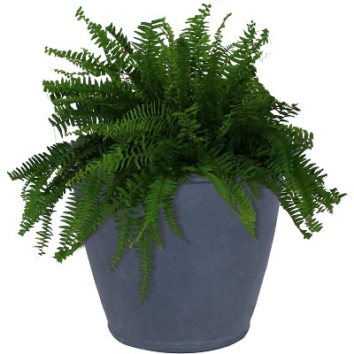 Sunnydaze Anjelica Polyresin Indoor/Outdoor Unbreakable Double-Walled UV-Resistant Flower Pot Planter - 24" Diameter - Slate