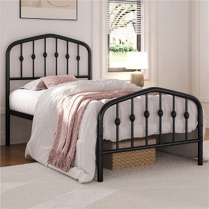 Yaheetech Modern Metal Bed Frame with Arched Headboard - 1 of 4