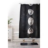 Emanuela Carratoni Mystery Moon Shower Curtain Black/White - Deny Designs: Polyester, Machine Washable, Buttonhole Top - 3 of 3