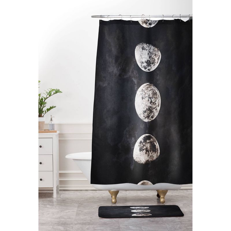 Emanuela Carratoni Mystery Moon Shower Curtain Black/White - Deny Designs, 4 of 6