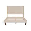 NicBex Queen/King Upholstered Bed Frame with 54" High Wingback Headboard,Platform Bed Frame with Wood Slat Support,No Box Spring Needed,Easy Assembly - 4 of 4