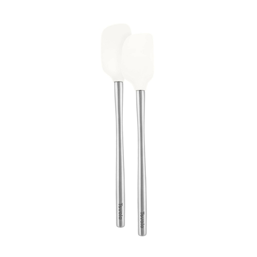 Tovolo Flex-Core Stainless Steel Handled Mini Spatula and Spoonula White