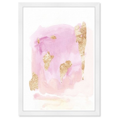 Wynwood Studio 13" x 19" Wednesdays Abstract Framed Wall Art Pink: Modern Decor, Digital Print, Vertical Orientation, White Plastic Frame