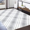 Modern Checkered Rug, Washable and Non-Slip, Thin and Foldable Printed Rug, SSoft Non Shedding Low Pile Floor Covering, Neutral Geometric Rug - 2 of 4