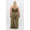 Women's Plus Size Smocked Jumpsuit - khaki | CITY CHIC - 3 of 4
