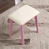 Okak Wood Vanity Desk with Mirror, Dressing Table Set with Drawer & Cushioned Stool for Bedroom - 4 of 4