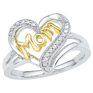 1/20 CT. T.W. Round Diamond Prong Set Heart Ring in Sterling Silver with Yellow Plating (6), Women