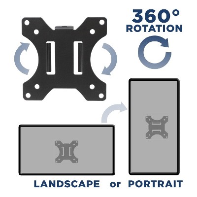 Black Steel Full Motion VESA Pole Mount for 32" TVs and Monitors