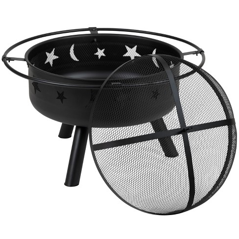 Flash Furniture 29 Round Wood Burning, Heb Outdoor Fire Pits