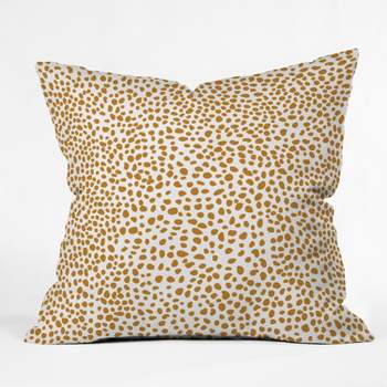 18"x18" Iveta Abolina La Jardin Noir VII Square Throw Pillow Bright Gold - Deny Designs