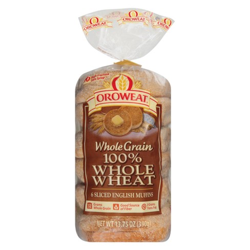 Oroweat Whole Wheat English Muffins 6ct : Target