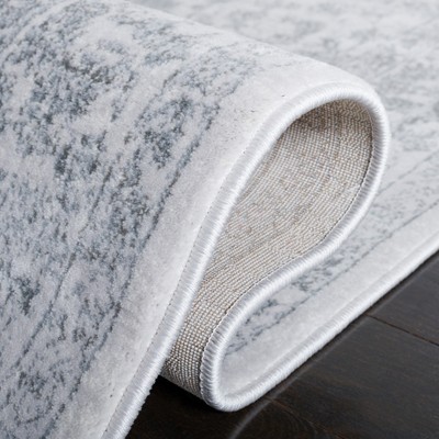 Gray Hand-Knotted Synthetic Traditional Area Rug