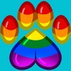 Adult Design By Humans Rainbow Pride Heart Pawprint By leashonlife T-Shirt - 2 of 2
