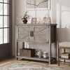 JJojoka  Farmhouse Entryway Table with 2 Door Storage Wood Console Table Coffee Bar Cabinet Buffet Sideboard for Kitchen Hallway Dining - 2 of 4