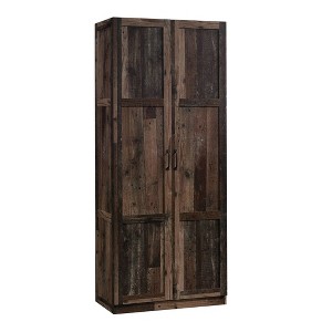 Storage Cabinet Reclaimed Pine - Sauder: Tall 2-Door Organizer, Adjustable Shelves, Farmhouse Style - 1 of 4