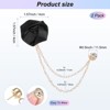 Unique Bargains Cloth Flower Lapel Pin with Gold Badge Tassel Chain for Men Wedding 1.57 inch 2 Pcs - 3 of 4