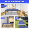 Belatt 5ft Foldable Ping Pong Table Set - Professional Indoor MDF Table Tennis with Net, 2 Paddles, 3 Balls, Wheels & Lock Blue - 3 of 4
