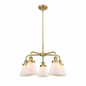 Cone - 5 Light Stem Hung Chandelier In Art Deco Style-14.75 Inches Tall and 24.25 Inches Wide - 1 of 1