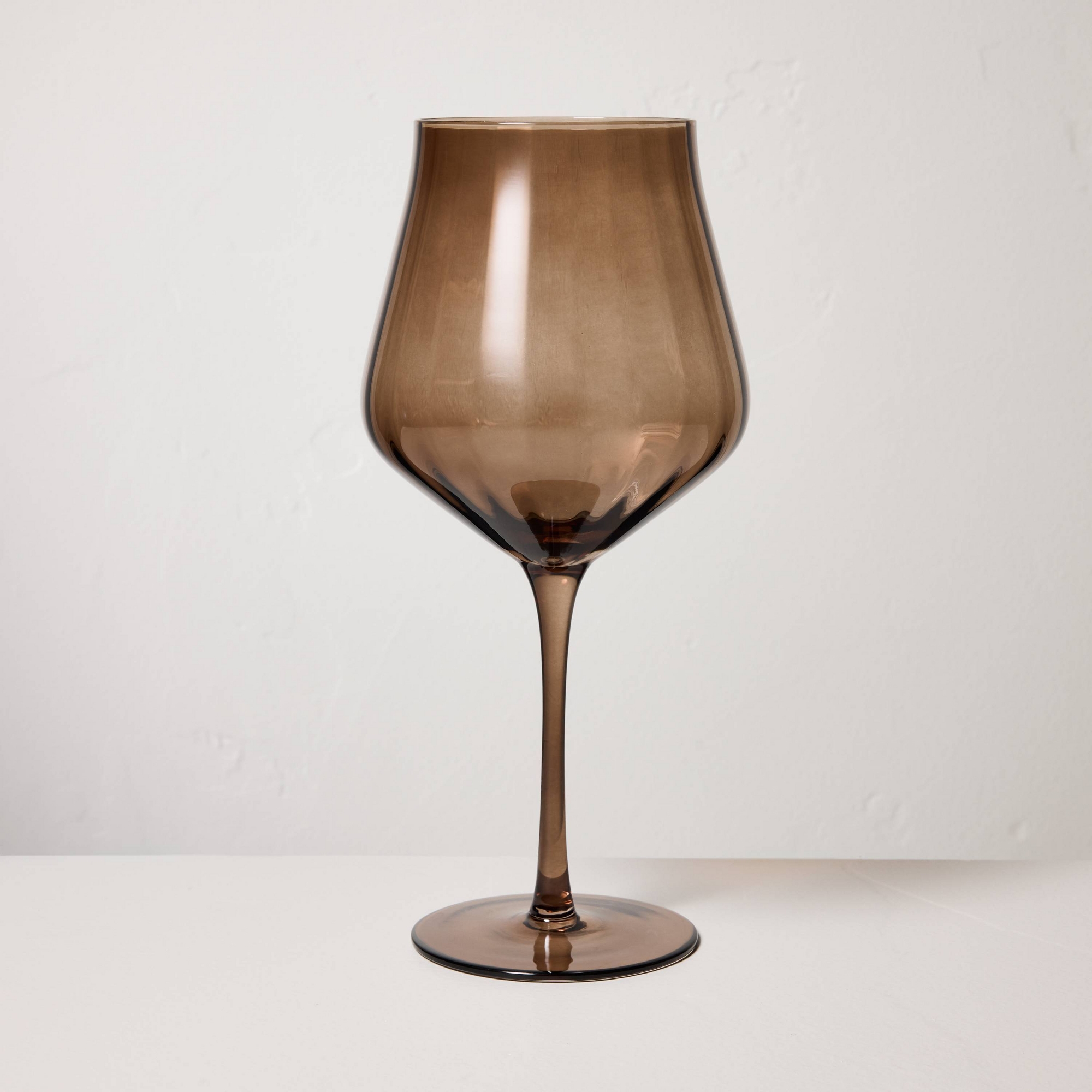 20oz Wine Glass Brown - Hearth & Hand™ with Magnolia