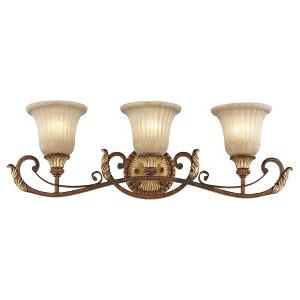 Livex Lighting Villa Verona 3 - Light Vanity in  Verona Bronze/Aged Gold Leaf - 1 of 4
