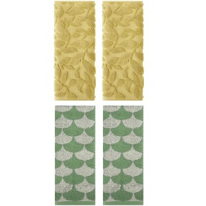 REGALWOVEN 4 Pcs Bathroom Hand Face Gym Spa Cotton Geometric Absorbent Soft Decorative Hand Towel - 1 of 4