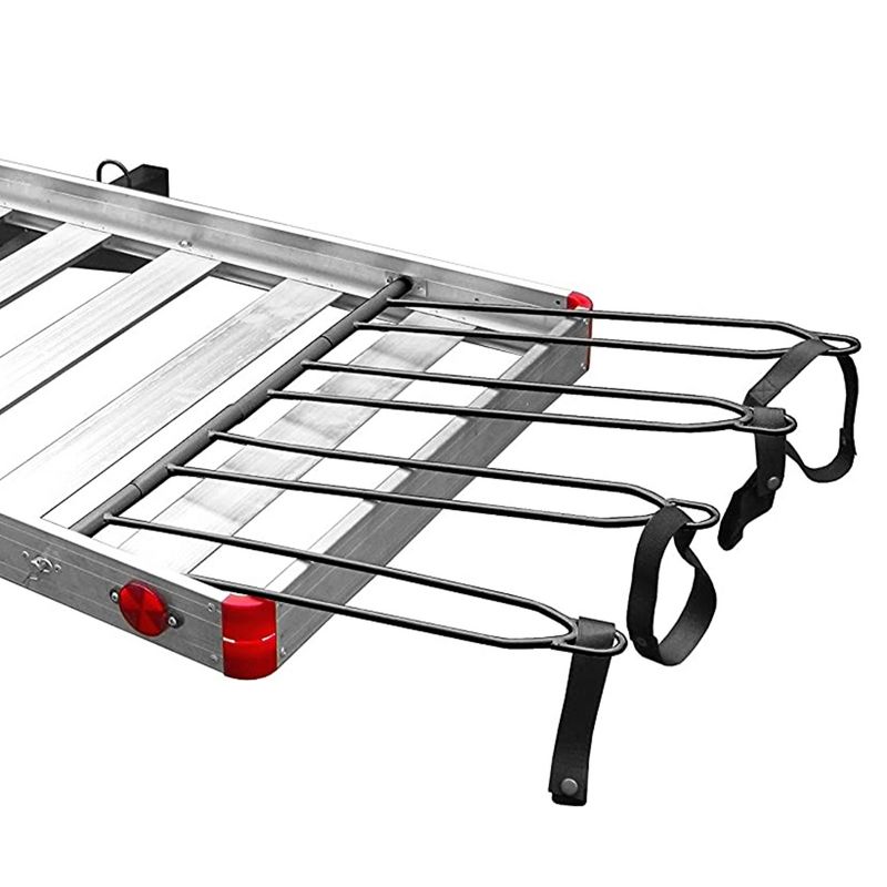 Tow Tuff TTF-2762ACBR Heavy Duty 2-in-1 Aluminum Adjustable Automotive Cargo Luggage Carrier with Bike Hitch Rack, 500 Pound Load Capacity, 2 of 7