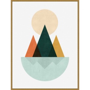 Amanti Art Geometric landscape by Vitor Costa Framed Canvas Wall Art - 1 of 4