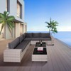 Maggift 7-Piece Patio Seating Set, All-Weather Wicker Rattan Sectional Sofa with Two Side Tables for Poolside, Patio, Gray, 41.3" * 28.3" * 29.3" - 3 of 4