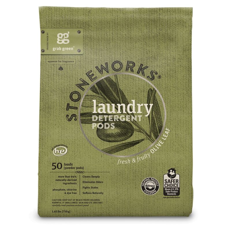 Grab Green Stoneworks Laundry Detergent Pods, Olive Leaf Scent, 1 of 14