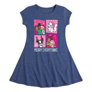 Girls' - Barbie - Holidays & Christmas Fit & Flair Cap Sleeve Dress - 1 of 3