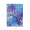 Purple And Navy Blue Abstract Washable Indoor Outdoor Area Rug - 3 of 4