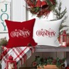 18x18 Red Christmas Lumbar Pillow Covers Set of 2, Xmas Decorations Cushion - 3 of 4