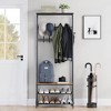 Whizmax Coat Rack Shoe Bench with 5/10 Hooks, Hall Trees Entryway Bench with Storage for Entryway, Living Room, Bedroom, Brown - 2 of 4