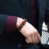 Crucible Men's Red Agate Stone with Hematite Cube Bead Stretch Bracelet (8mm) - 4 of 4