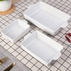 Baking Dish Set of 3, Ceramic Bakeware Set with Handles, Porcelain Baking Pan for Oven & Microwave, Rectangular Casserole Dish for Cooking, Kitchen - 4 of 4