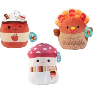 Squishmallows Original 10" Fall 3 Pack - Mushroom, Turkey, Apple Cider- Official Jazwares Plush - Collectible Soft & Squishy - Gift for Kids - 1 of 4