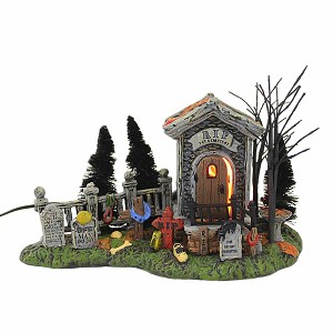 Enesco 4.75 In R.I.P. Cemetery Halloween Gravesite Cross Village Buildings - 1 of 3
