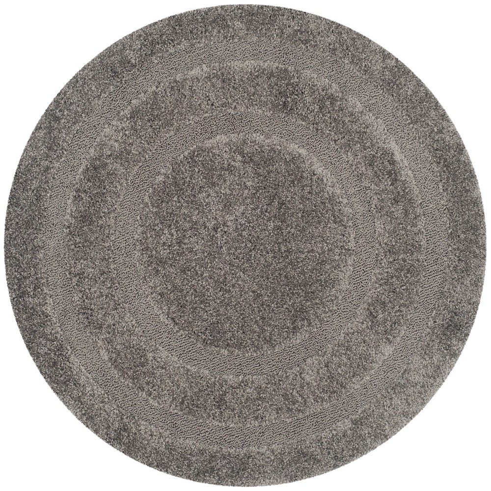 5' Solid Loomed Round Area Rug Gray - Safavieh