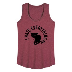 Women's - Instant Message - I Hate Everything Cat Graphic Racerback Tank - 1 of 4
