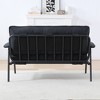KWPZQEB 53" Sofa , Corduroy Loveseat Sofa with Metal Frame & Button-Tufted Backrest, Loveseat Floor Sofa Bed for Living Room, Small Space - 3 of 4