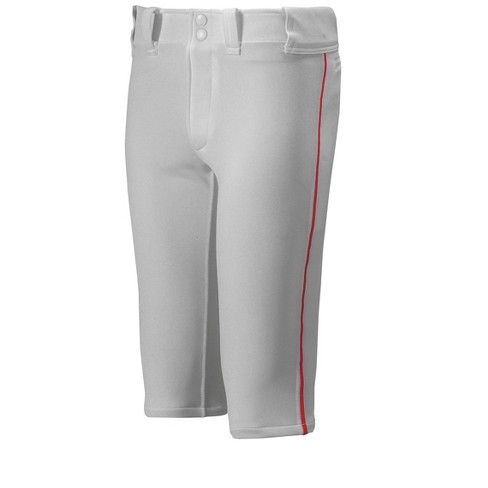 Mizuno Youth Premier Short Piped Baseball Pant Boys Size Small In Color  Grey-Red (9110)