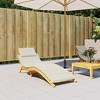 vidaXL Sun Lounger Cushion Melange cream 100% polyester Extra Long - 3 of 4