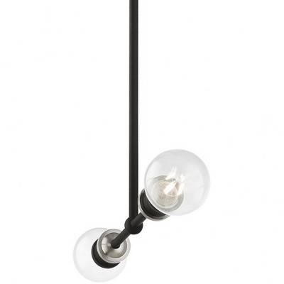 Lansdale Contemporary Black and Brushed Nickel 2-Light Linear Chandelier